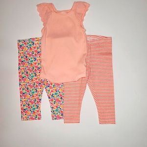 2 Baby Summer Capri Pants with Onsie 18-24M